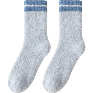 珊瑚绒厚袜子男士冬天居家毛绒保暖毛巾袜居家睡觉睡眠袜男生长袜