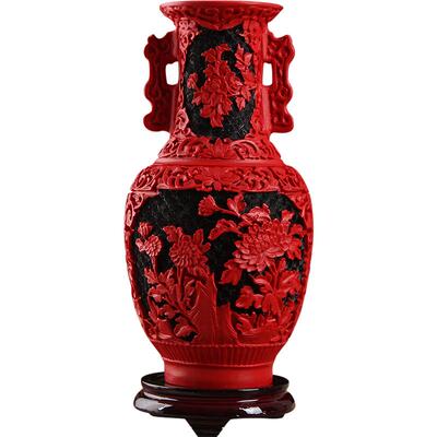 燕京八绝北京雕漆花瓶摆件