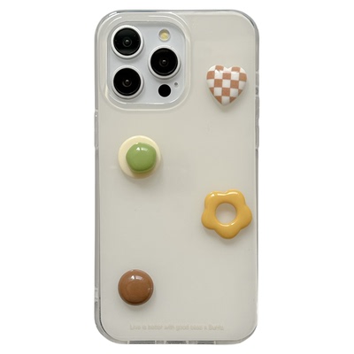 ins韩系简约立体几何宝石适用苹果15手机壳iphone16ProMax新款15promax小众女13带挂绳16pro全包14pro保护套