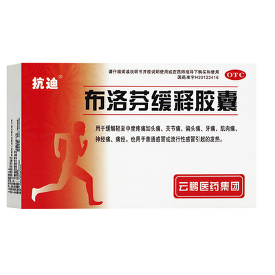 布洛芬缓释胶囊布伦芬缓解痛经牙疼止痛药去痛片感冒药退烧药成人