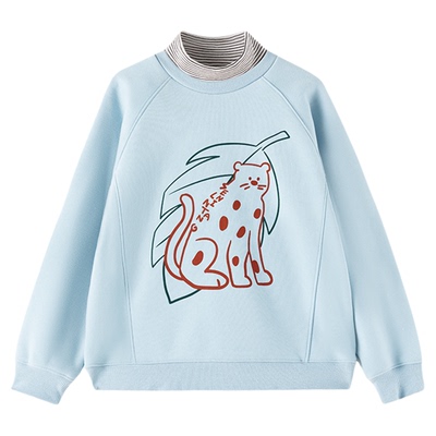 森林棠儿童半高领加绒卫衣