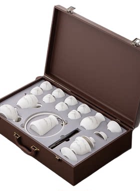 金镶玉羊脂玉瓷盖碗功夫茶具套装送长辈领导老师乔迁新居商用礼品
