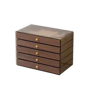 高档精致首饰盒桌面高级感项链戒指耳环收纳盒轻奢手镯手链饰品盒