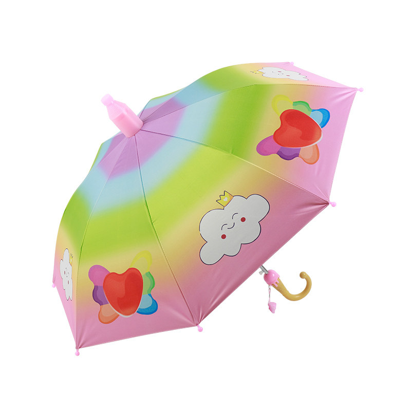 彩虹儿童雨伞女孩卡通伞带防水套