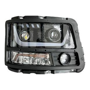 适用 陕汽德龙F3000大灯总成LED改装新M3000前大灯日行灯流水转向