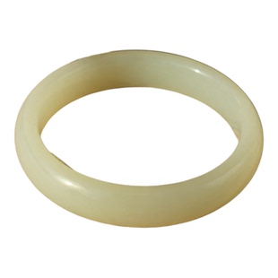 王实斋珠宝/新疆和田玉糖白玉手镯内径55mm天然油润带鉴定证书G19