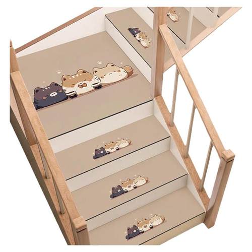 卡通楼梯垫踏步垫自粘防滑静音家用可擦洗室内别墅台阶地毯可定制