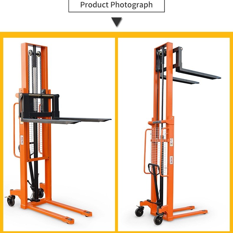 MS双门架手动堆高车液压叉车（载重1吨/升高2米，2.5米，3米）