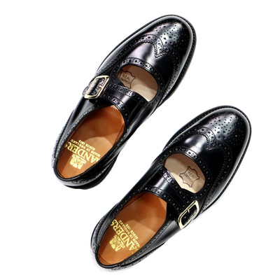 英国制造sanders复古雕花皮鞋