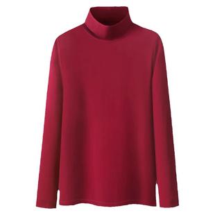 高领配风衣背带裤的内搭上衣长袖打底衫 女人秋天穿的t恤春装新款