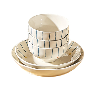 特别好看的釉下彩陶瓷米饭碗家用2025新款吃饭小碗汤面碗盘子餐具