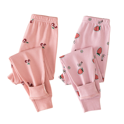 女童无骨纯棉秋裤儿童全棉打底裤薄款睡裤棉毛裤中大童a类线裤