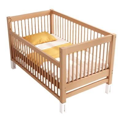 可升降调节拼接床榉木加宽大床边