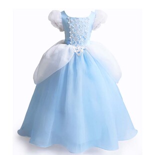 女童灰姑娘公主裙万圣节Cinderella cos六一钢琴表演小主持人礼服