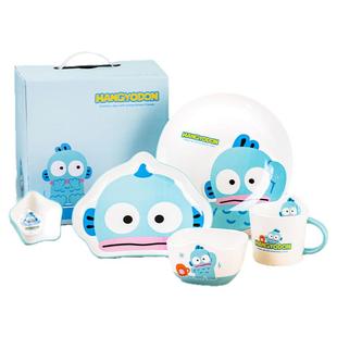 三丽鸥丑鱼餐具套装可爱半人鱼汉顿陶瓷六件套卡通儿童碗套装礼盒