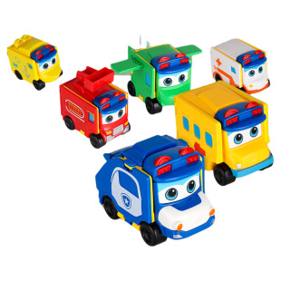 百变校巴歌德反转车变形套装小汽车益智男孩校车儿童玩具礼物警长