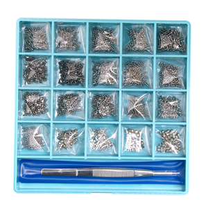 眼镜螺丝盒 鼻托桩头螺丝十字全牙半牙无框眼镜螺丝配件