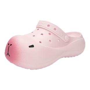 【李宏毅同款】chikoku卡皮巴拉洞洞鞋女厚底外穿情侣沙滩凉鞋