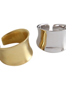 很简单磨砂光面设计感戒指