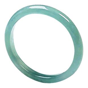 老坑翡翠冰蓝戒指晴水指环女款细边细条冰糯双彩戒圈可挑窄边玉戒