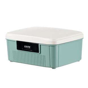 密码收纳盒私密贵重物品带锁文件储物盒子塑料上锁小型保管密码箱