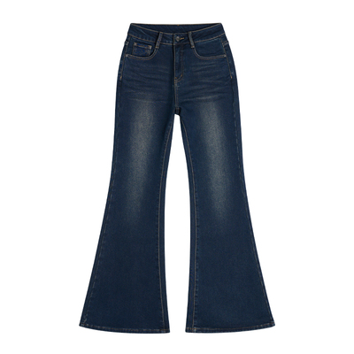 王家有鱼加绒新款不贴腿微喇裤女