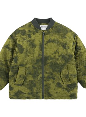 oddtails男童迷彩棒球领棉服冬季新款保暖耐磨双侧大口袋外套潮酷