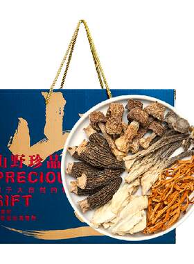半山农羊肚菌鹿茸菇杏鲍菇礼盒