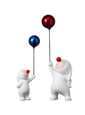 软装气球 兔子摆件客厅电视柜玄关摆设创意轻奢树脂装饰品