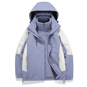 啄木鸟冲锋衣男女三合一可拆卸外套秋冬季户外防风防水加绒登山服