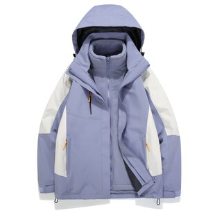 户外冲锋衣男女三合一可拆卸两件套秋冬季外套工作服定制LOGO印字