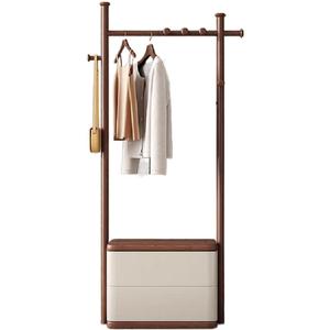 多功能实木衣帽架落地挂衣架