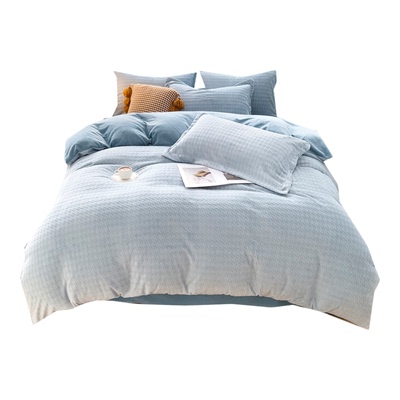 冬天双面加绒牛奶绒被套单件定制