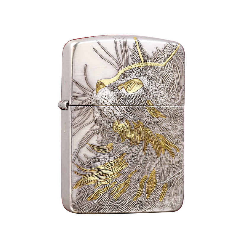 Zippo鹰皇镀银仰望睡猫1941机型
