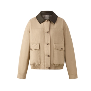 Eland衣恋棉服女复古军工风短款翻领保暖外套2025冬季新款