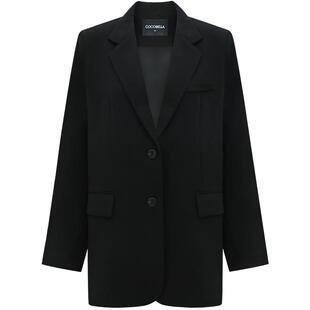 COCOBELLA高智感休闲廓形西装外套女宽松通勤黑色正装西服SI57B-2