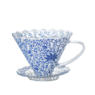 五家务咖啡壶青花瓷玻璃咖啡壶套装分享壶V60咖啡滤杯容量400毫升