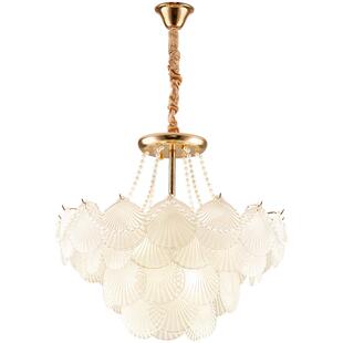 法式轻奢吊灯奶油风升级款贝壳珍珠简约现代客厅卧室餐厅灯具套餐
