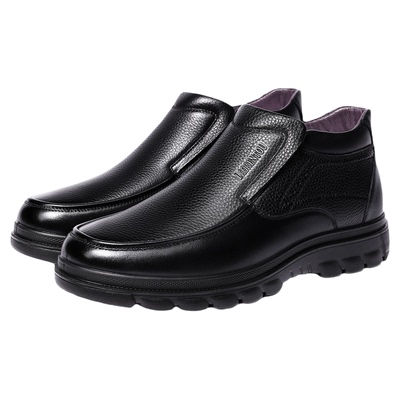 【牛皮+御寒绒毛】老人头男棉鞋2025新款男鞋冬季棉靴休闲皮鞋男