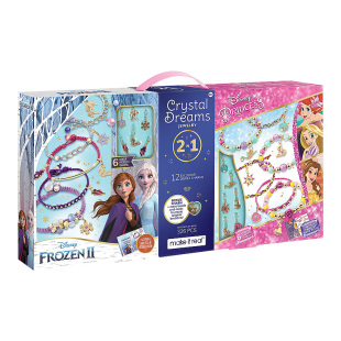 MAKE IT REAL迪士尼手链串珠儿童diy冰雪奇缘礼盒女孩玩具送礼