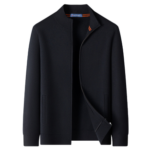 [双面精纺羊绒]梦特娇男士纯羊绒开衫冬装重磅毛衣高端外套保暖J