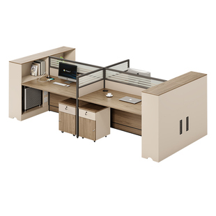 办公桌椅组合职员办公室员工桌办公卡座四人位简约现代双人办公桌