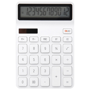 KACO 乐迈白色计算器桌面系列美工刀剪刀笔筒胶带切割器简约商务学生用多功能财务会计用太阳能办公室计算机