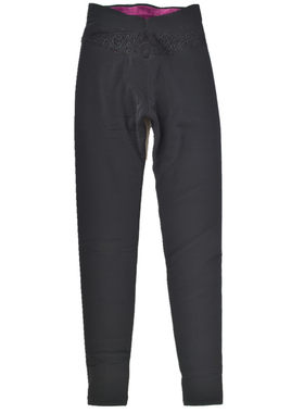 美百年蕾丝修长黑色网面保暖裤