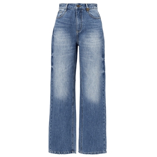 FF仿佛牛仔裤女2025年秋季新款时尚高腰阔腿宽松修身复古直筒裤