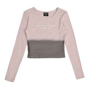 CBXLAB街舞潮牌脏粉渐变做旧爵士渐变水洗修身长袖亲肤复古上衣