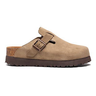 5厘米新款勃肯鞋半拖包头拖女鞋博肯鞋厚底增高真皮单鞋凉鞋桑坡