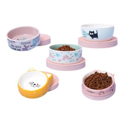 猫碗陶瓷平口碗宠物喂食碗