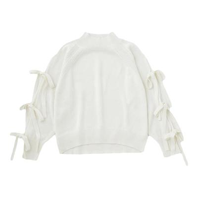 moussy日系淑女风蝴蝶结针织衫