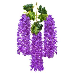 仿真紫藤花装饰花藤挂花假花藤条紫罗兰婚庆吊顶塑料藤蔓垂吊植物